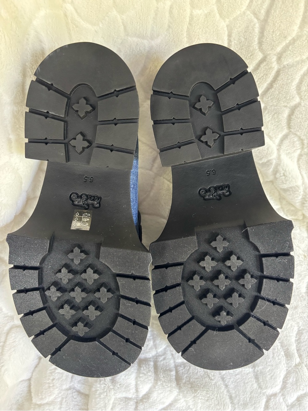 Coach Denim Leah Platform Loafer With Quilting - Picture 4 of 15